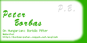 peter borbas business card