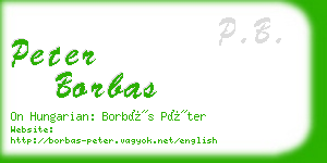 peter borbas business card